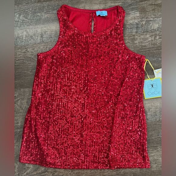 Cece Sequin Keyhole Back Tank-Size Medium - Picture 1 of 9